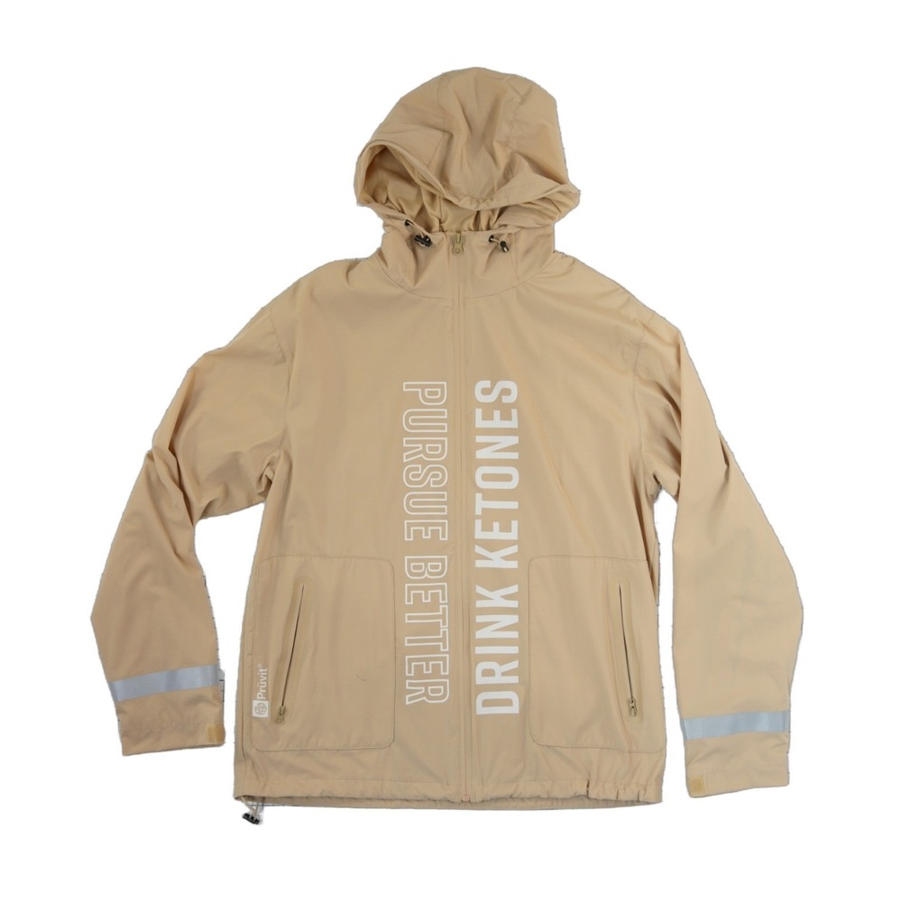 Pruvit Windbreakerโ Jacket Men's Size Medium Tan Pursue Better Drink Keytones